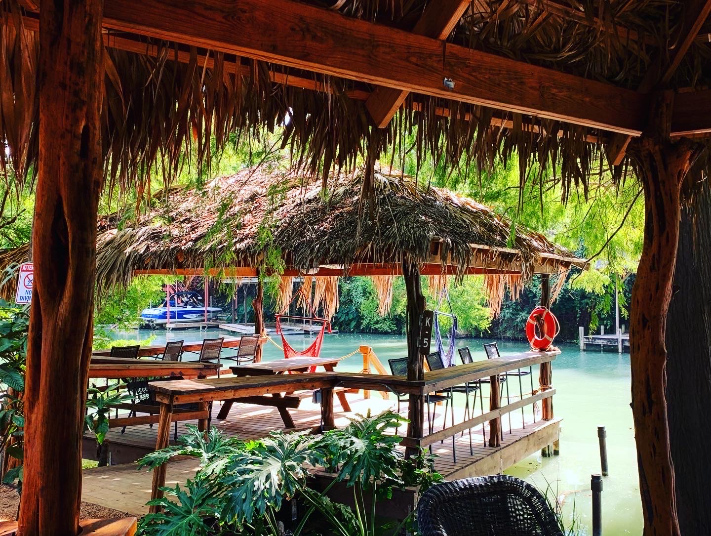 Cabana with private dock and swim ladder