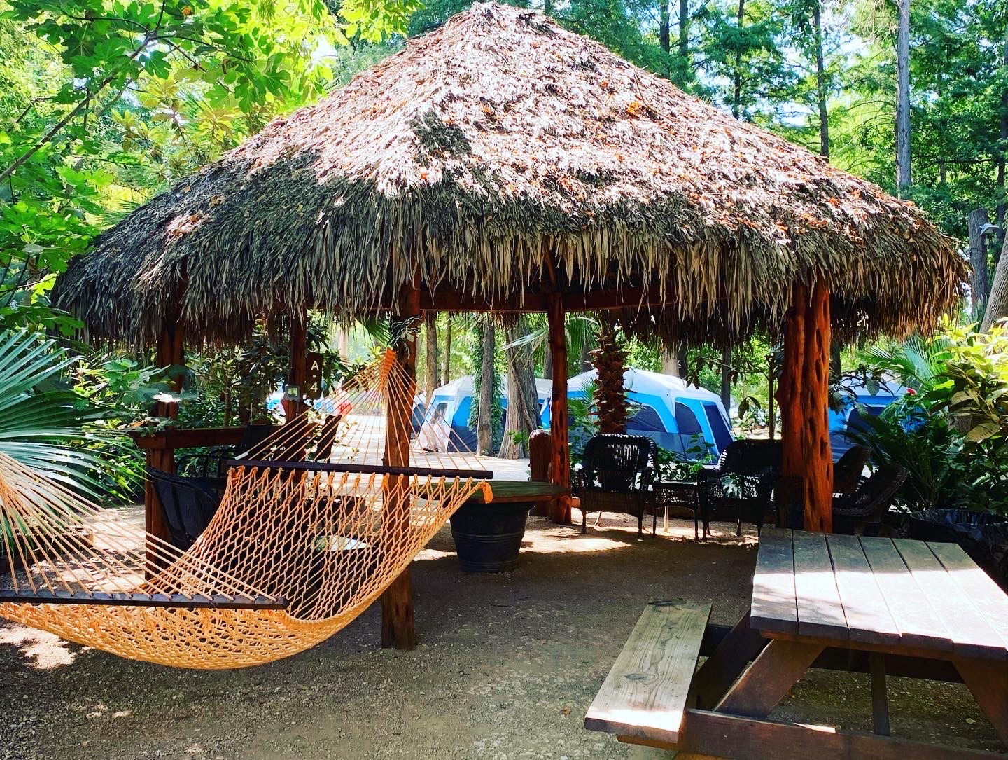 Hammock at a waterfront cabana